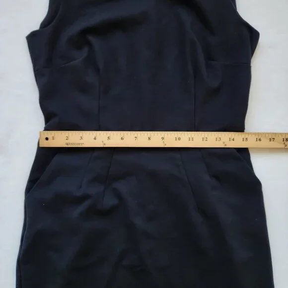 Lands End Black Ponte Sleeveless Sheath Dress Office Work Party Classic Elegant - Picture 13 of 13